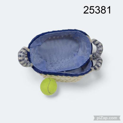 Imagen de CANASTA MIMBRE C/FORRO ADENTRO OVALADA C/MANIJAS 10.25